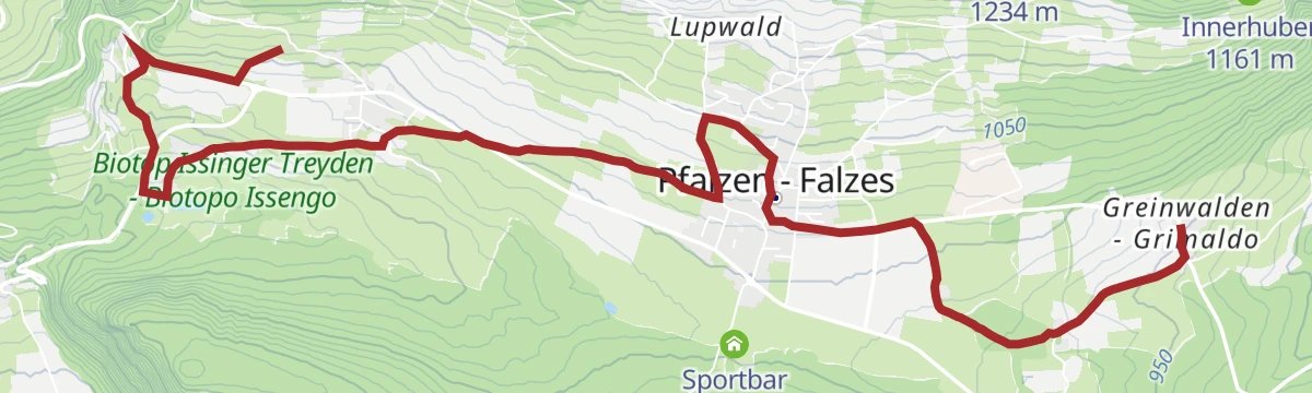 Route map: Four Churches Trail - variant Sichelburg castle